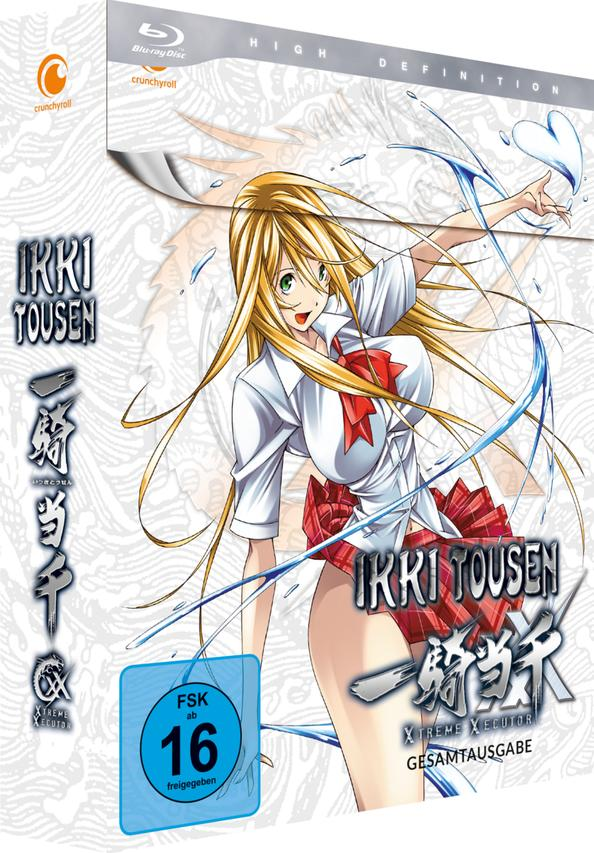 Blu-ray-Disc-Hülle mit Anime-Kunst. Blonde Frau in Schuluniform.
