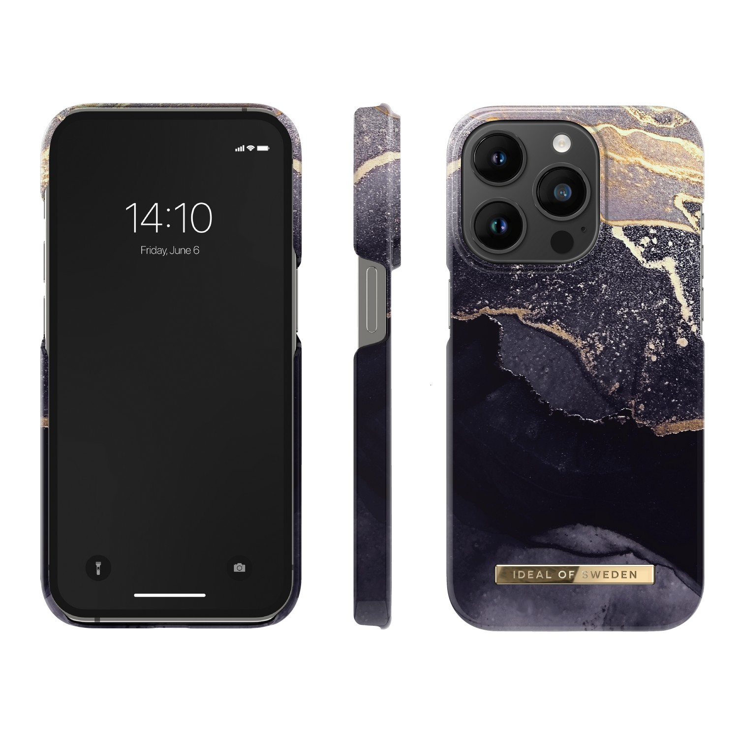 IDEAL OF SWEDEN Cover Golden Twilight iPhone 14 Pro Zwart / Goud (DS FC321-IP14P)