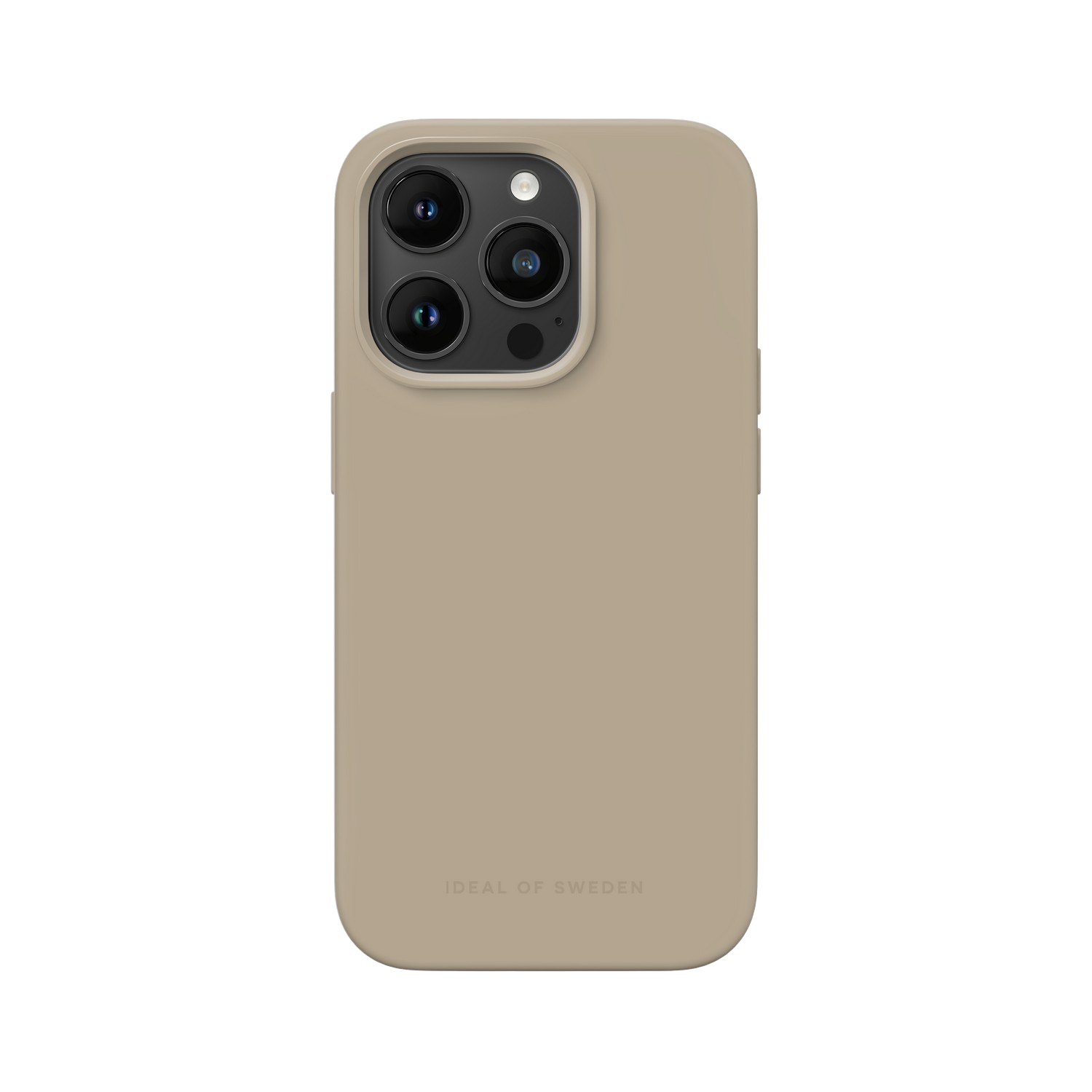 Een telefoonhoesje met drie cameralenzen en de woorden "IDEAL OF SWEDEN".