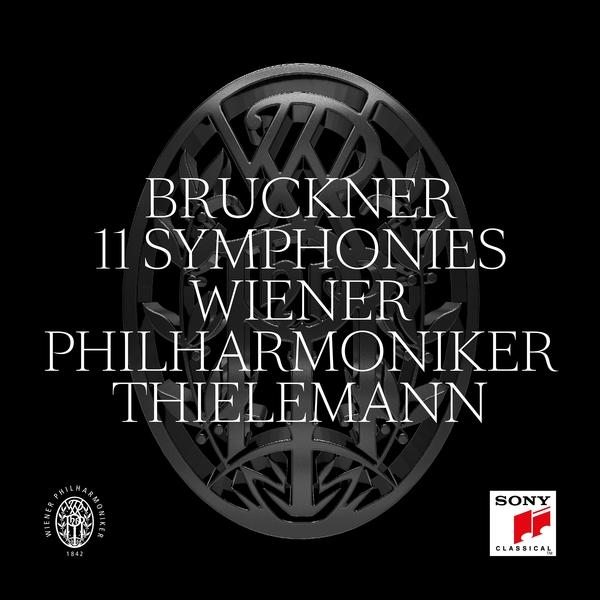 Albumcover mit Text 'BRUCKNER 11 SYMPHONIES' und einem schwarz-silbernen Design.