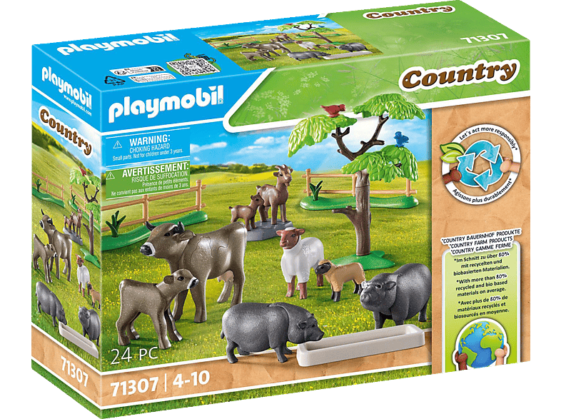 PLAYMOBIL 71307 Bauernhoftiere Spielset, Mehrfarbig