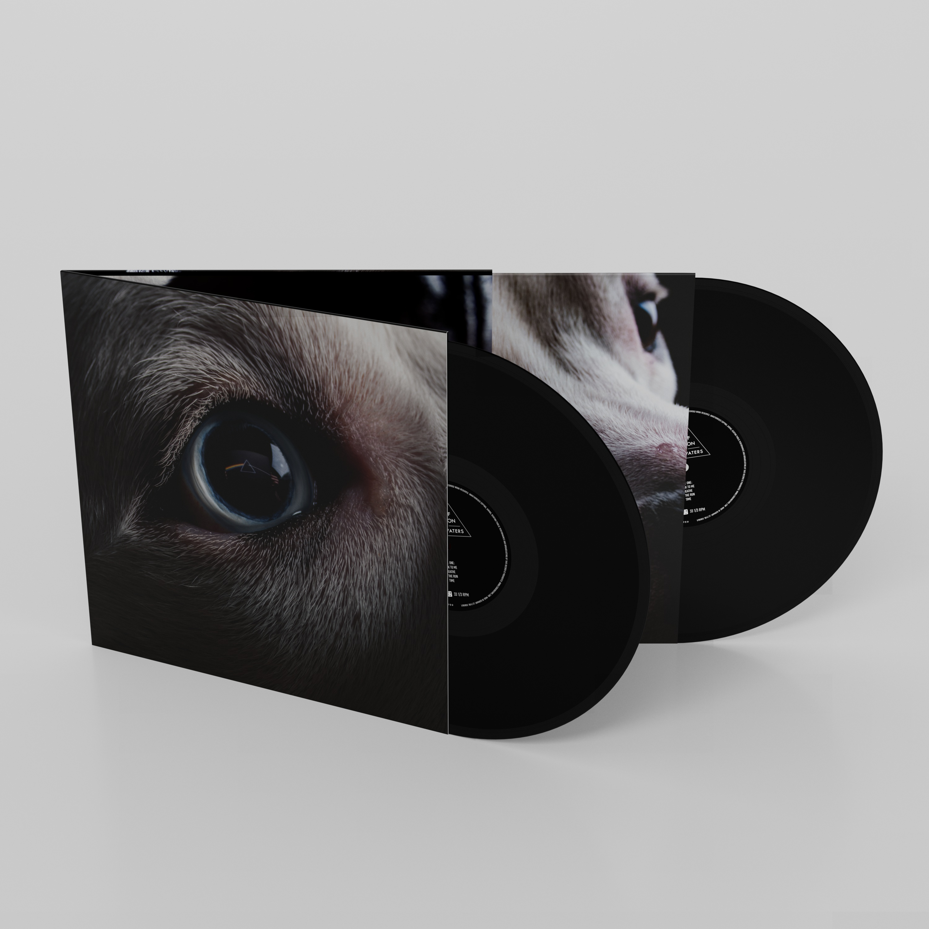 Fekete bakelit, album borítója, kék íriszű szemmel.