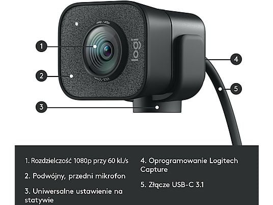 Kamera internetowa LOGITECH StreamCam Grafitowy 960-001281