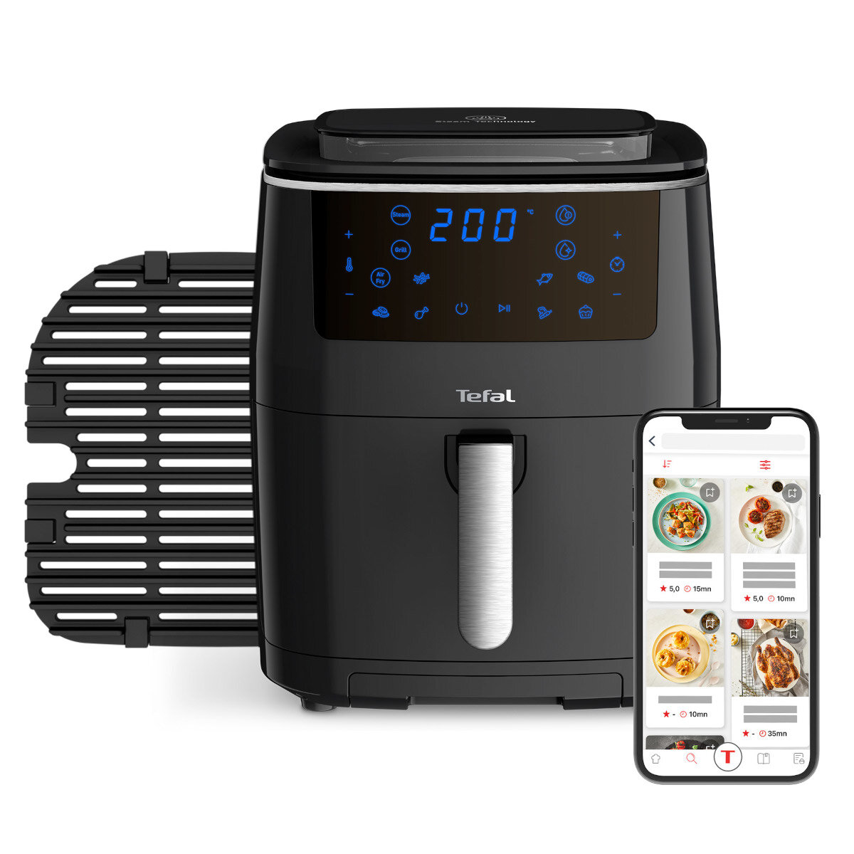 Frytkownica Air fryer TEFAL FW201815 Easy Fry Grill&Steam BLK EU Czarny