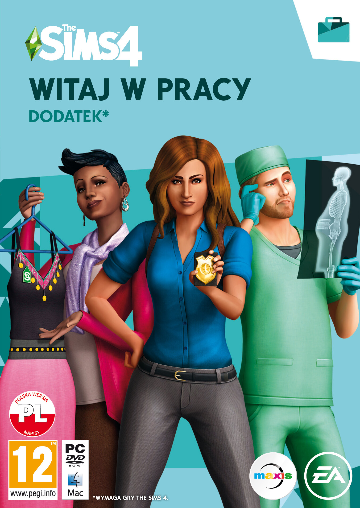 Grupa trzech osób jako postacie z gry The Sims 4.