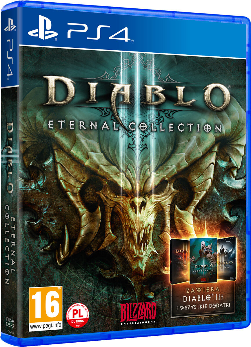 Etui do gry PS4 dla Diablo: Eternal Collection z grafiką z gry.