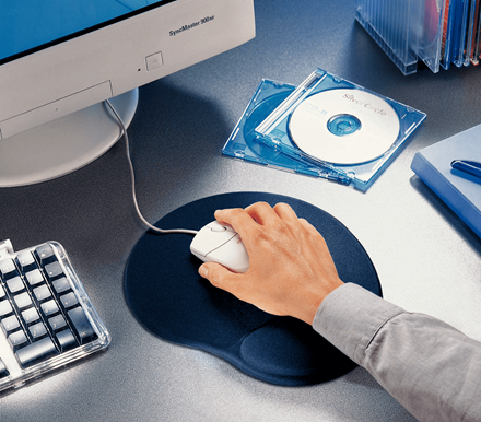 ESSELTE Fashion zselés egérpad csuklótámasszal, 300x260x35 mm, kék (67107)