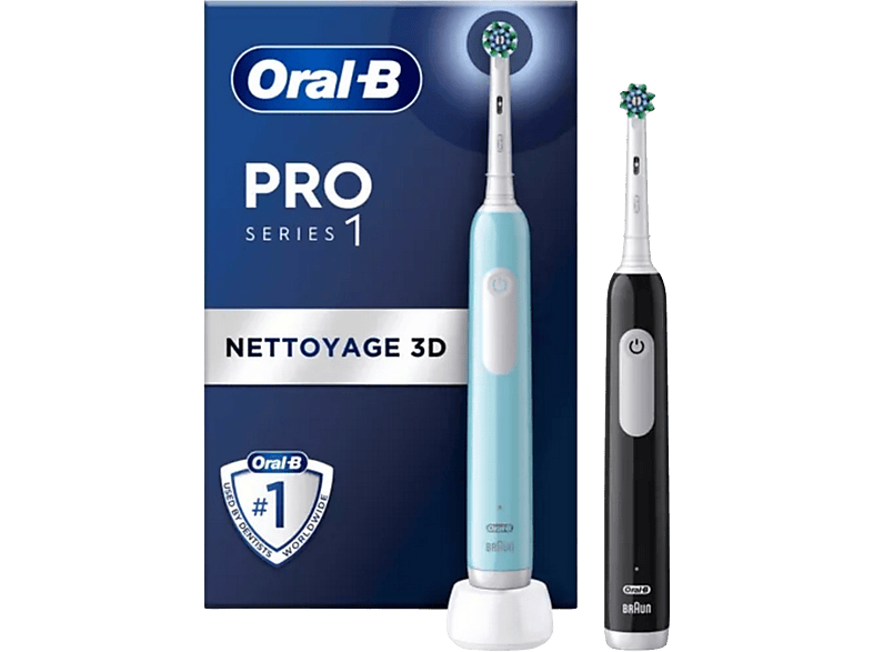 ORAL B Brosses à Dents électriques Pro 1 Duo Bleu / Noir