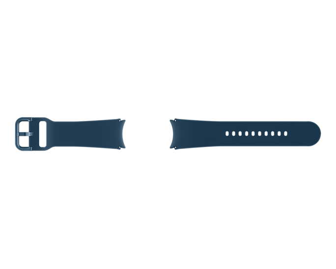 Dos correas azules para smartwatch. Una con hebilla y otra con agujeros para ajuste.