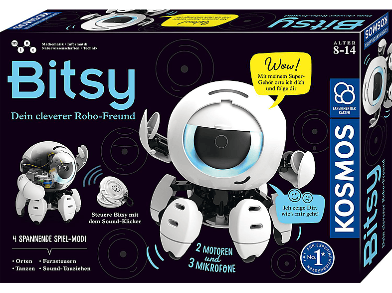 - KOSMOS Spielzeug-Roboter, Dein Robo-Freund cleverer Mehrfarbig Bitsy