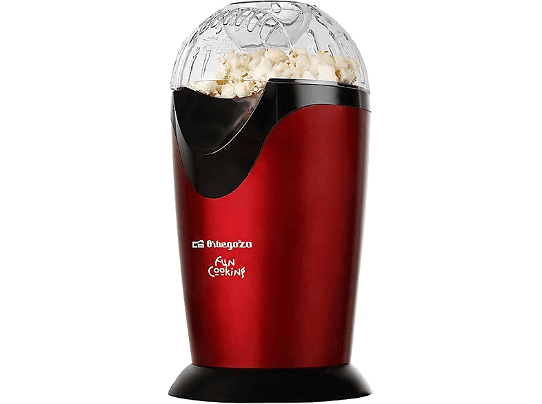 REACONDICIONADO Seminuevo Muy bueno Palomitero - Orbegozo PA 4300, Funcionamiento rápido, Cazo medidor, Portátil, 1000 W, Rojo