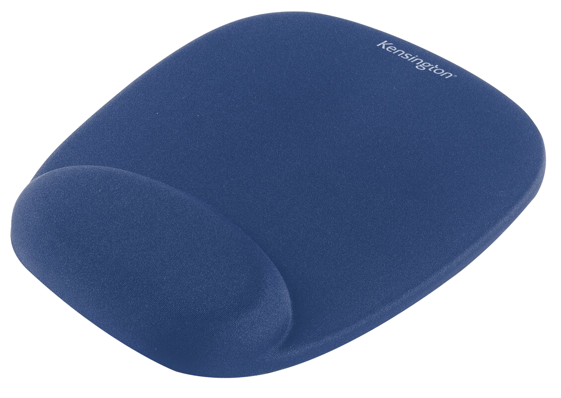 KENSINGTON Egérpad csuklótámasszal, szivacsos, kék (64271)