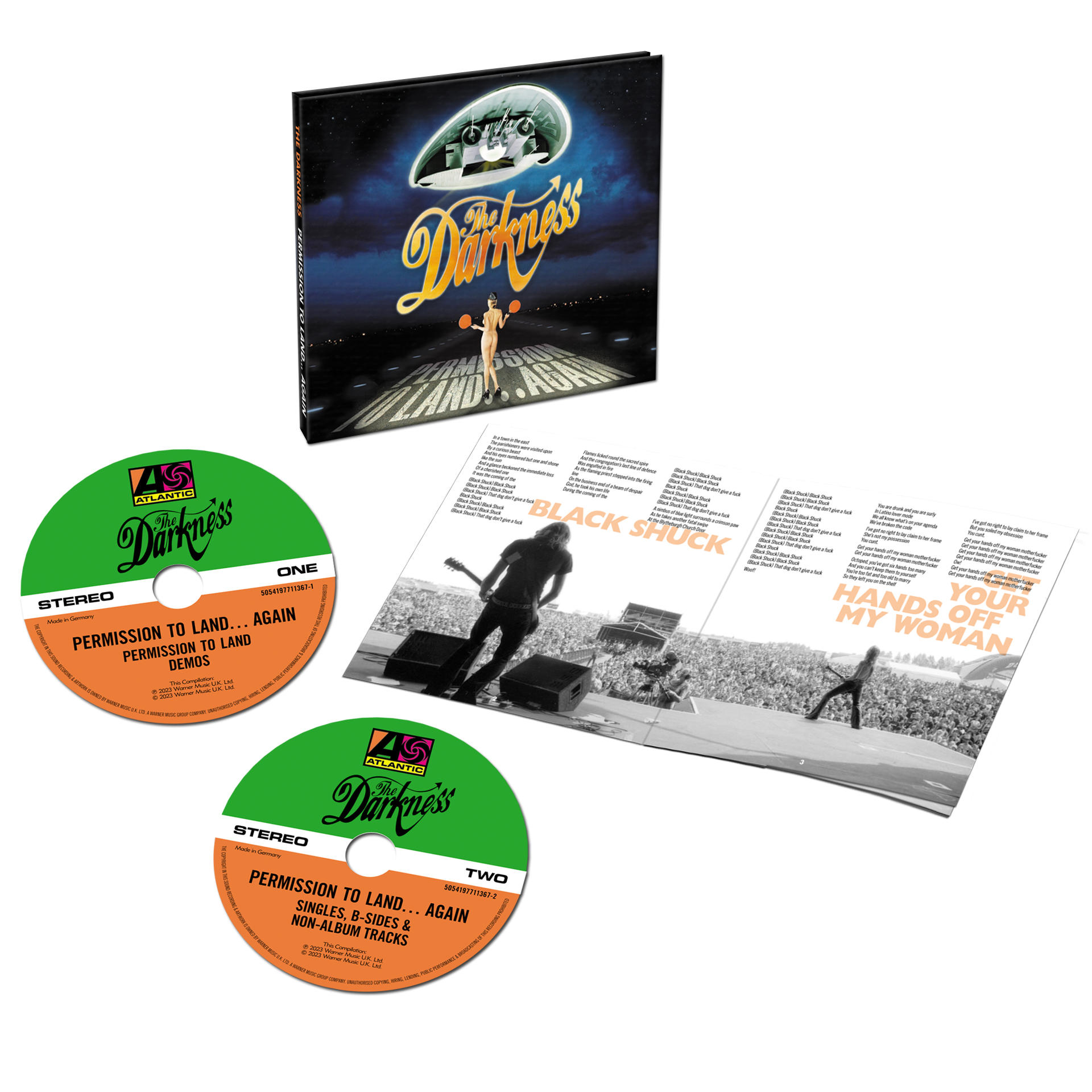 CD-Album-Set von The Darkness. Enthält Albumcover, CDs und Textblatt.