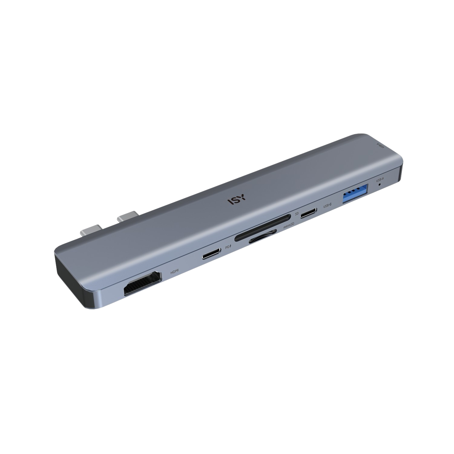 ISY Iad 1021-1 Dual Usb-c-multiportadapter Grijs