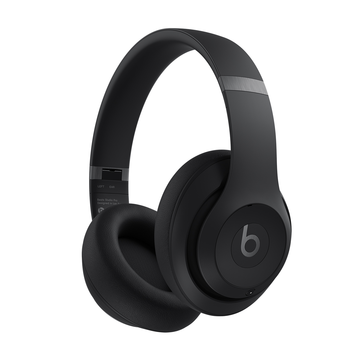 Auriculares negros sobre fondo blanco. El logotipo de Beats es visible. Los auriculares son grandes.