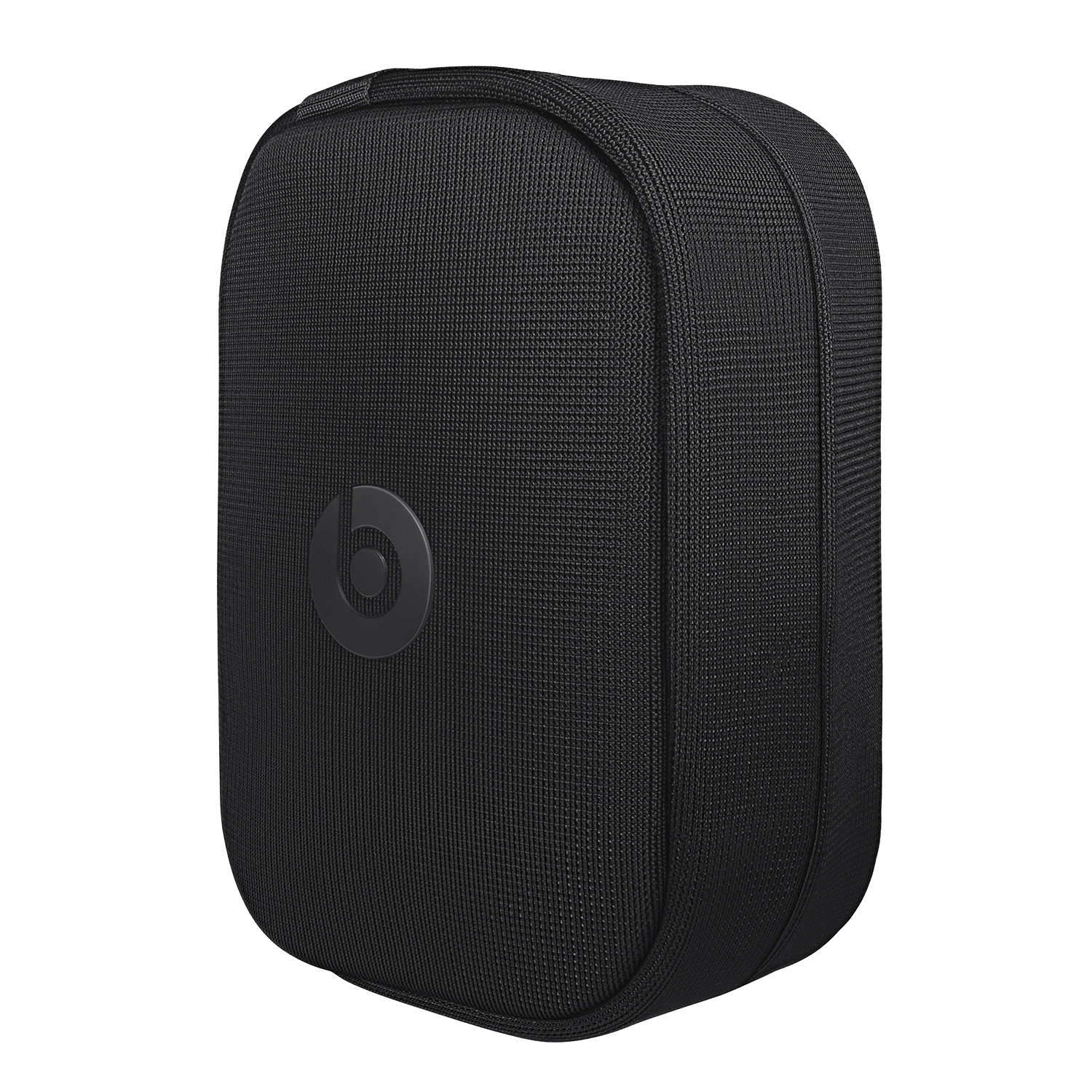 Una funda negra con el logo de Beats. La funda está hecha de un material texturizado.