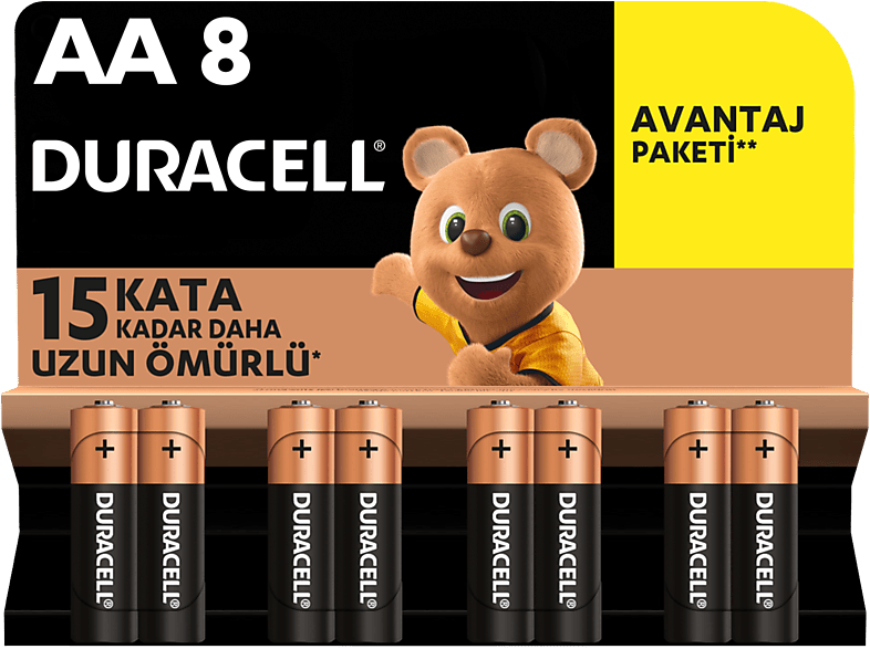 DURACELL Basic İnce Kalem Pil 8'li AA