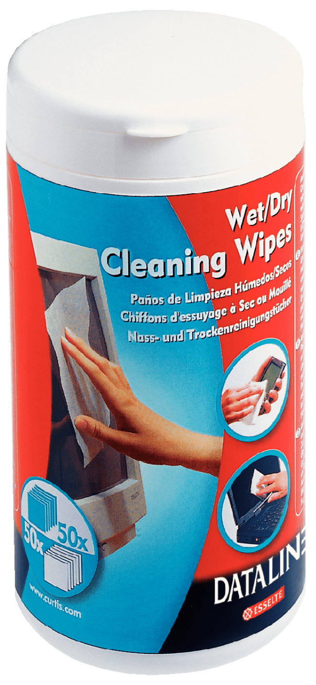 ESSELTE Flakonos nedves-száraz tisztító kendő, 50db nedves, száraz (67119)