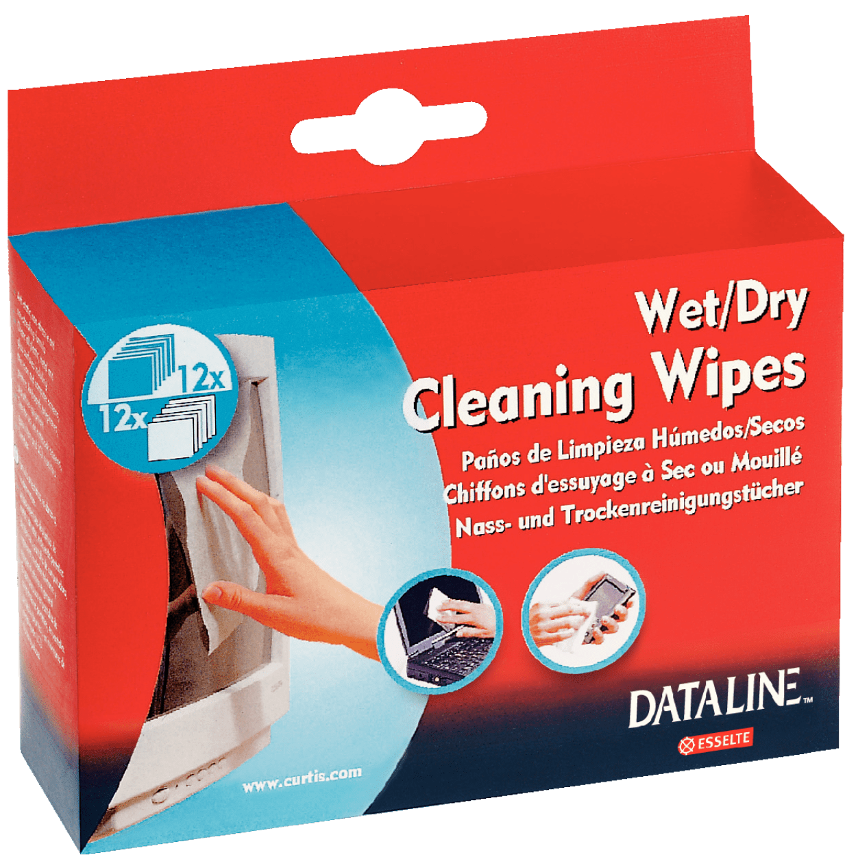 ESSELTE Tasakos nedves-száraz tisztító kendő, 12db nedves, száraz (67120)