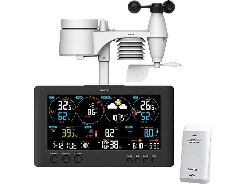 SENCOR SWS 12500 professzionális időjárásállomás, WIFI, fekete (SWS WiFi)