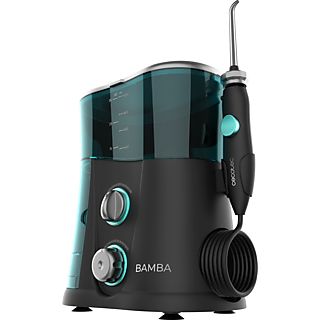 Irrigador - Cecotec Bamba ToothCare 1200 Jet Pro, 360º de giro, 10 ajustes presión, 30-125 psi, Luz UV, 7 boquillas, Negro