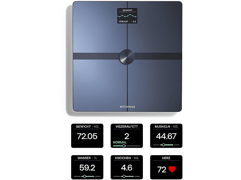 Withings Body Smart Black mit Sprachfunktion Körperanalysewaage, Maximale Tragkraft: 200 kg — Foto 5 von 5