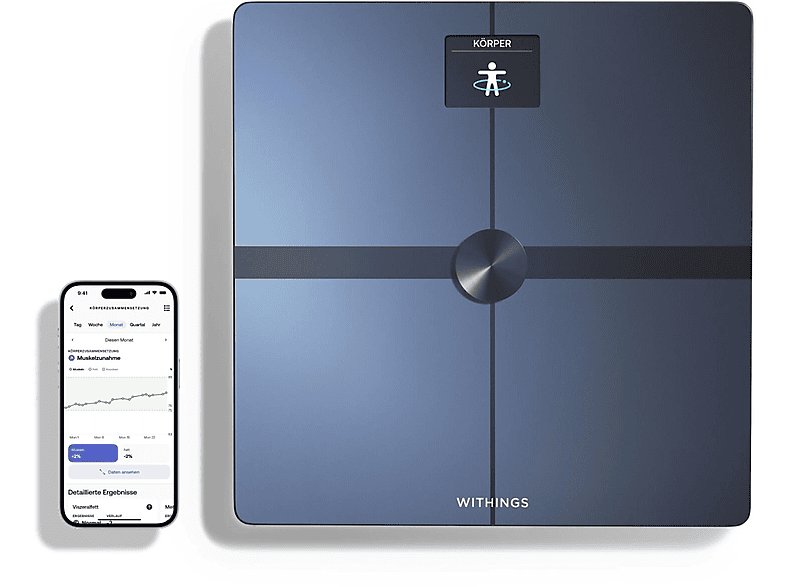 Withings Body Smart Black mit Sprachfunktion Körperanalysewaage, Maximale Tragkraft: 200 kg — Foto 4 von 5
