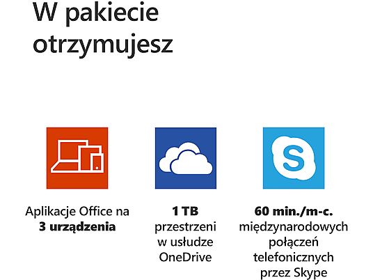 Subskrypcja Office 365 Personal 32/64 Bit PL 1 rok (PC/MAC)