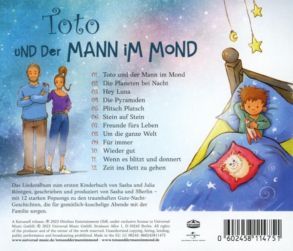 Rückseite einer CD-Hülle. Artwork zeigt eine Cartoon-Familie und Text über die Songs des Albums.