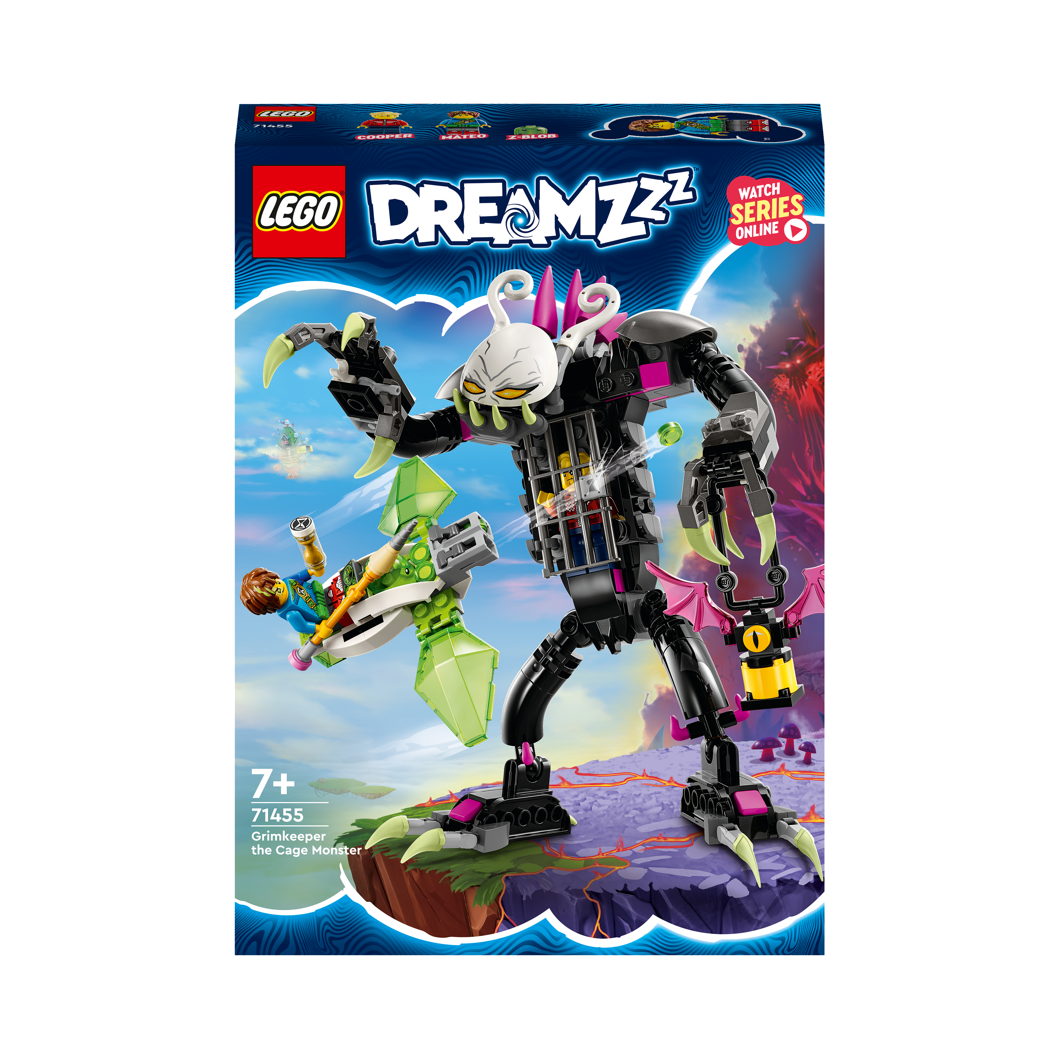 Lego Dreamzzz Box-Art mit einem Grimkeeper-Monster und einem Jungen.