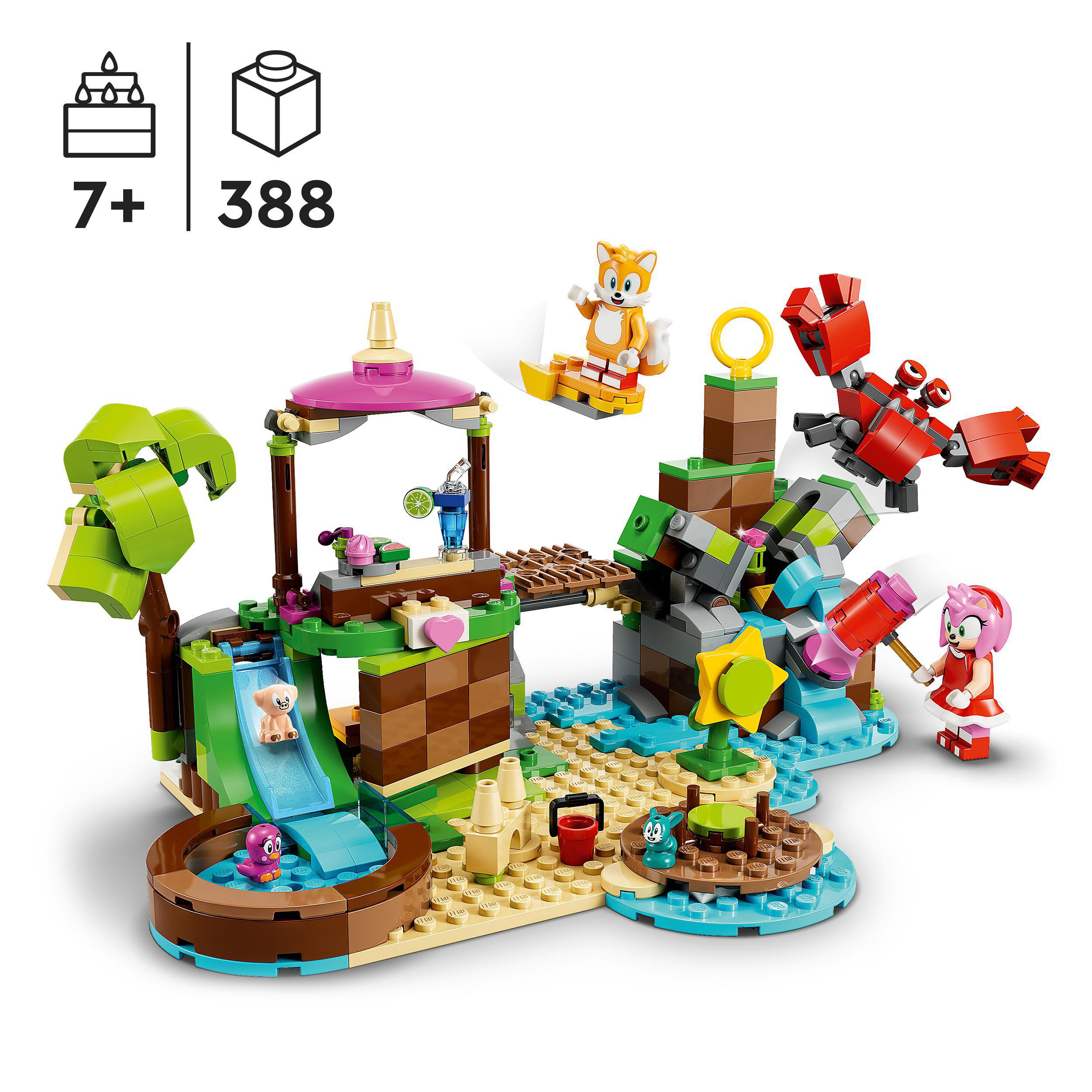 Mehrfarbig Tierrettungsinsel Bausatz, 76992 LEGO Amys Sonic