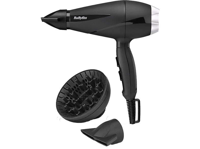 Secador - BaByliss Style Pro 2100 6710DE, 2100W, 3 temperaturas, 2 velocidades, Difusor incluido, Negro