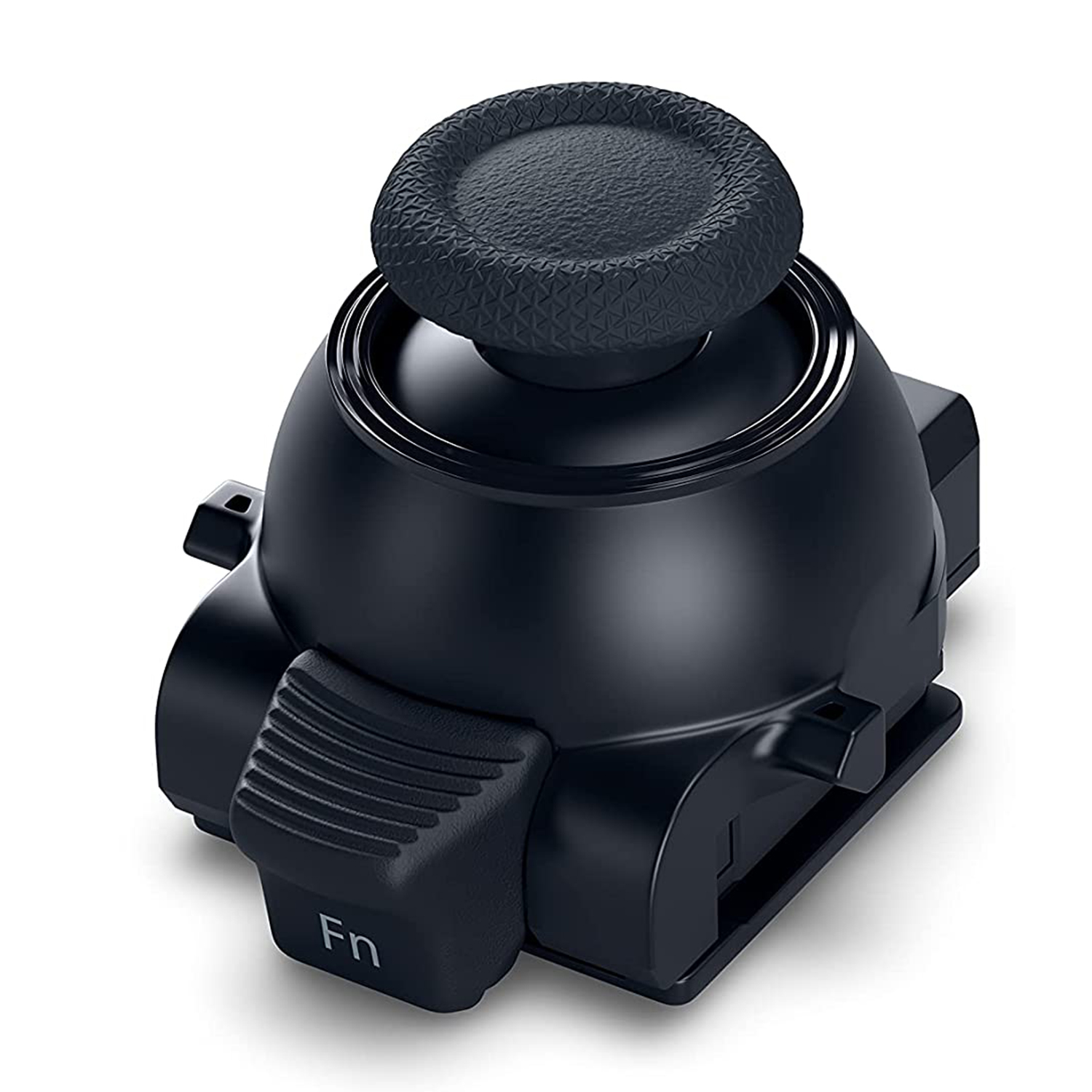 Attacco controller nero con stick testurizzato e pulsante 'Fn'.
