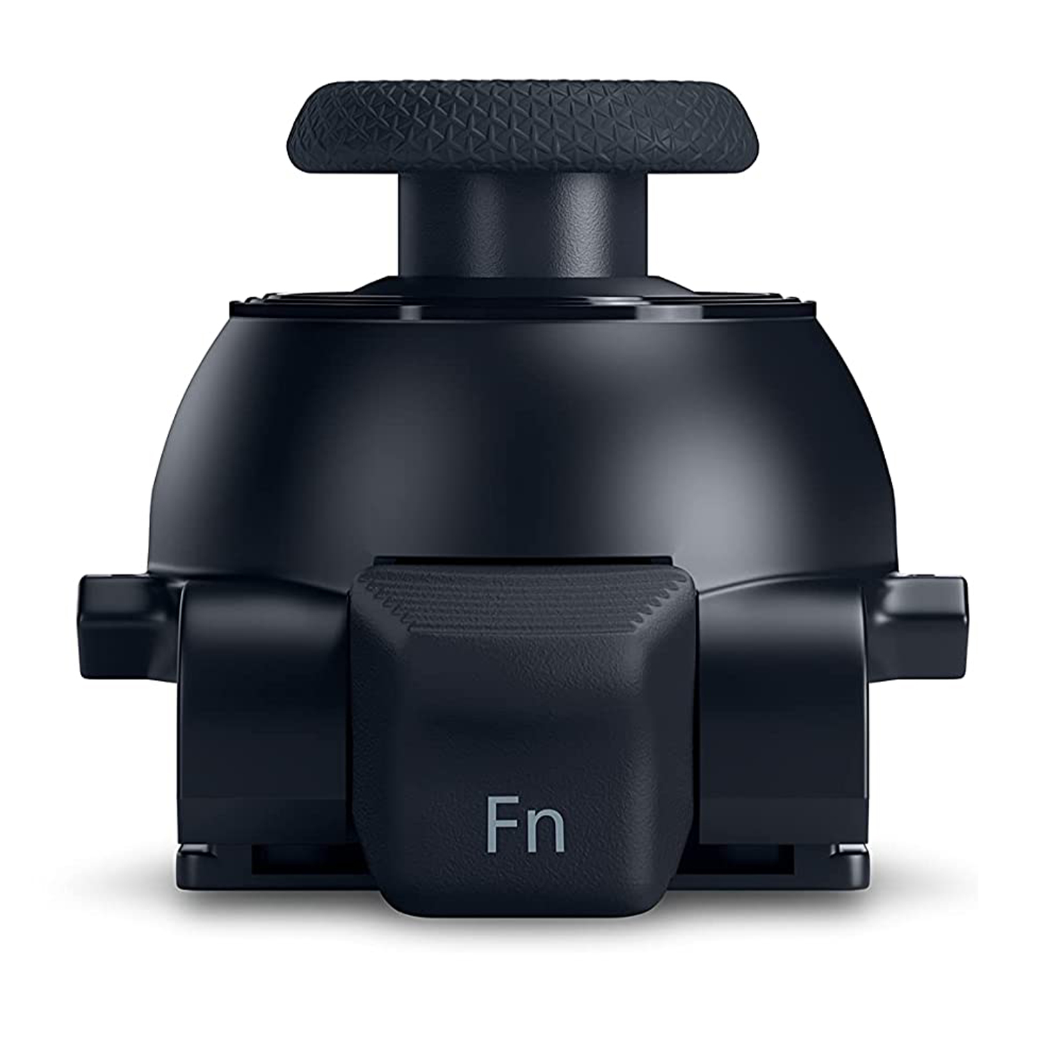 Un controller nero con un pulsante con etichetta "Fn" e un pulsante superiore.