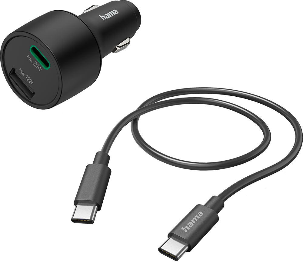 Hama 201693 Autolader 32w Usb-c/usb-a afbeelding