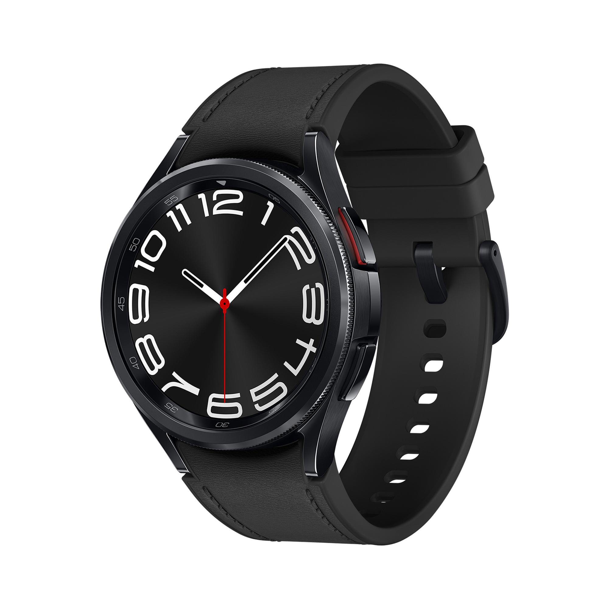SAMSUNG Galaxy Watch6 Classic LTE mm Black Smartwatch S/M, 43 Kunstleder