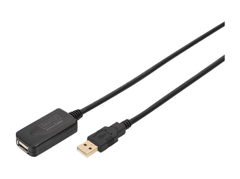 DIGITUS DA-70130-4 Aktives USB 2.0 Verlängerungskabel, 5 Meter, Schwarz; Verlängerungskabel----Verlängerungskabel