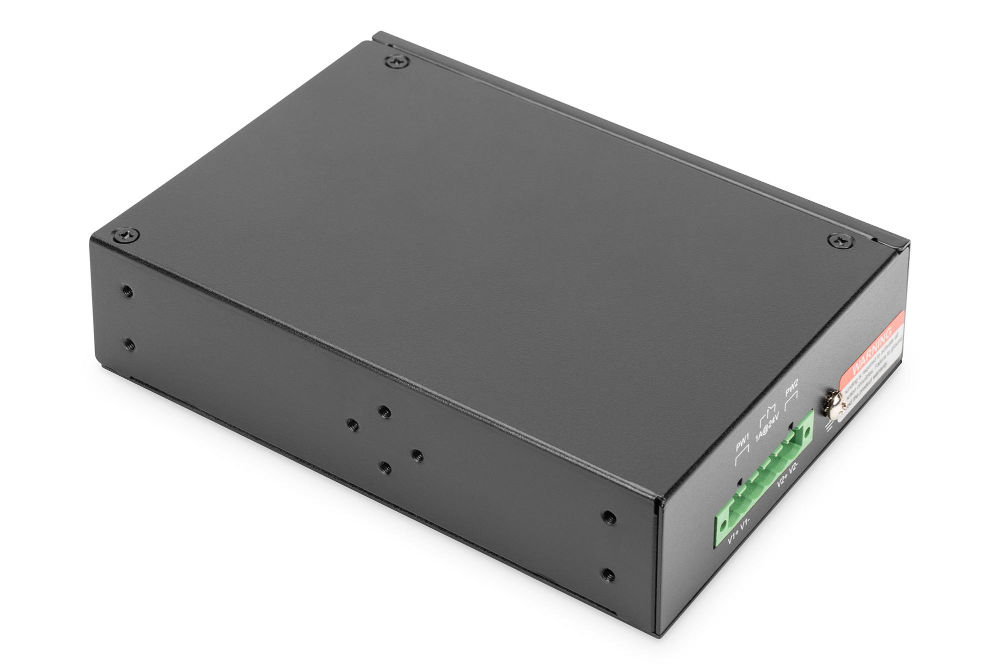 DIGITUS DN-651108 Industrial Gigabit Schwarz 8-port Switch, Ethernet