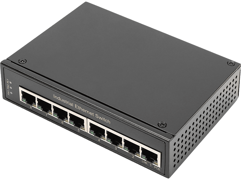 DIGITUS DN-651108 Industrial Gigabit Ethernet 8-port Switch, Schwarz