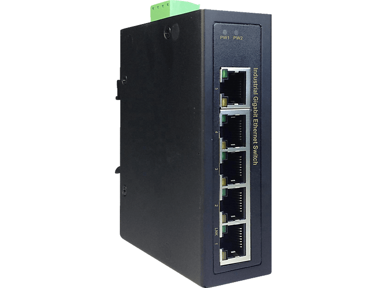 DIGITUS DN-651107 Industrial Gigabit Ethernet 5-port Switch, Schwarz
