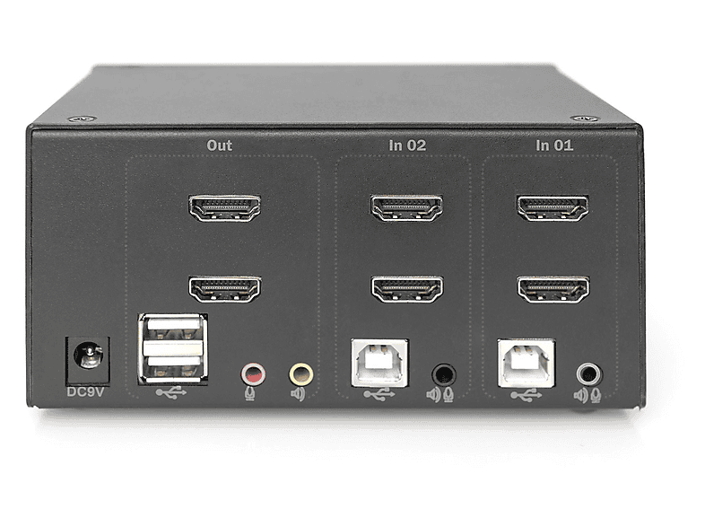 DIGITUS DS-12860 Desktop HDMI KVM Switch, 2-Port, Dual-Display, 4K, HDMI; Desktop Switch----Desktop Switch — Foto 2 von 5