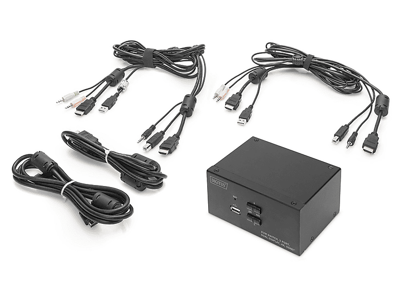 DIGITUS DS-12860 Desktop HDMI KVM Switch, 2-Port, Dual-Display, 4K, HDMI; Desktop Switch----Desktop Switch — Foto 4 von 5