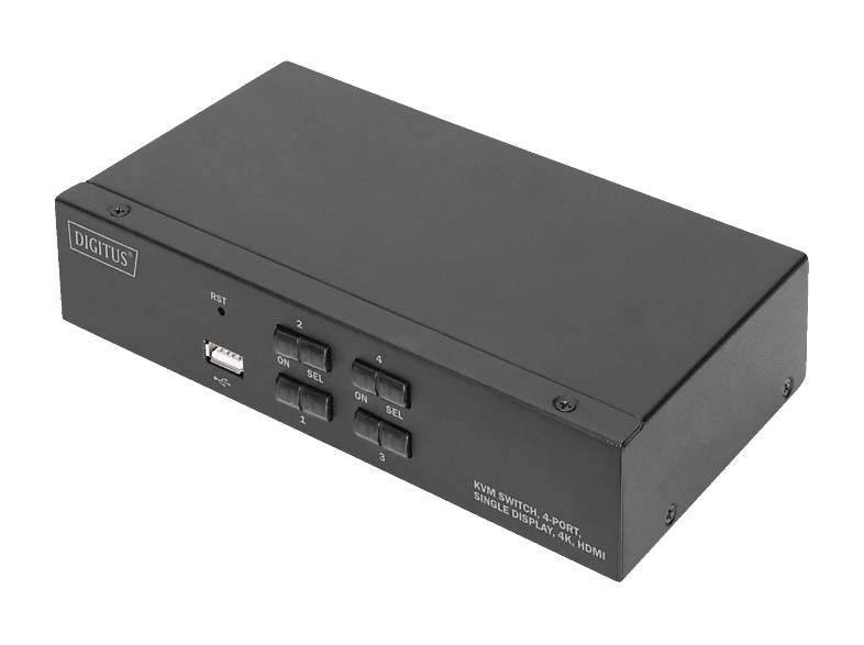 DIGITUS DS-12880 Desktop HDMI KVM Switch, 4-Port, Single-Display, 4K; Desktop Switch----Desktop Switch