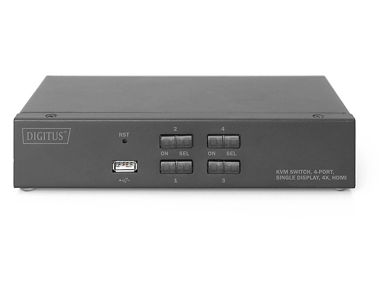 DIGITUS DS-12880 Desktop HDMI KVM Switch, 4-Port, Single-Display, 4K; Desktop Switch----Desktop Switch — Foto 3 von 5