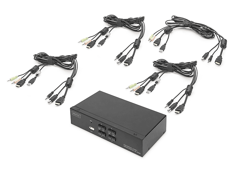 DIGITUS DS-12880 Desktop HDMI KVM Switch, 4-Port, Single-Display, 4K; Desktop Switch----Desktop Switch — Foto 5 von 5