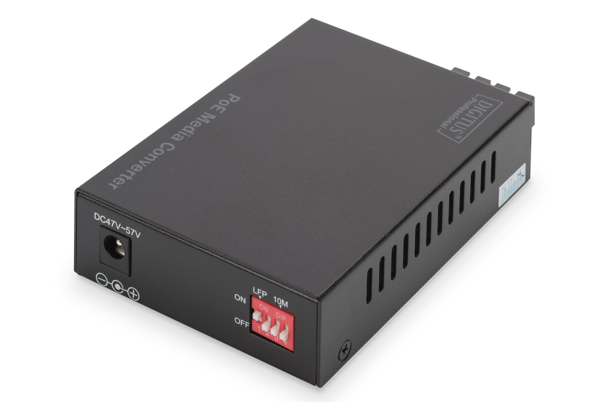 DIGITUS DN-82150 Gigabit Ethernet Medienkonverter, Schwarz