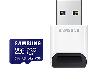 SAMSUNG Pro Plus microSDXC memóriakártya + USB kártyaolvasó, 256GB, Class10, V30, U3 (MB-MD256SB/WW)