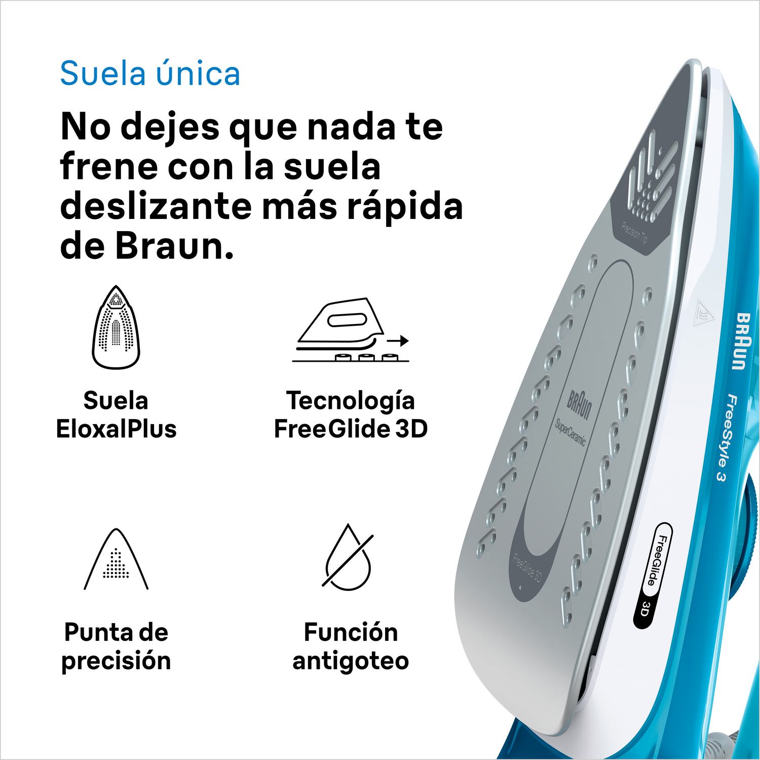 Suela única. La BRAUN Freestyle 3 con suela EloxalPlus.