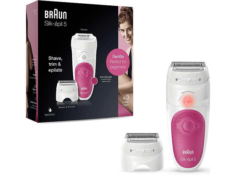 BRAUN Silk-Épil 5 5600 Sensosmart Kablosuz 3 Ek Parçalı 2'si 1 Arada Epilasyon Cihazı_4