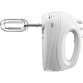 Amasadora de mano - OK OHM 2519 W, 250 W, 5 velocidades, Botón turbo, Cable 1.8 m, Blanco